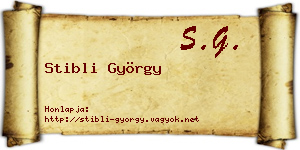 Stibli György névjegykártya