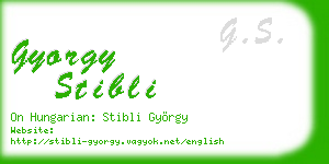 gyorgy stibli business card